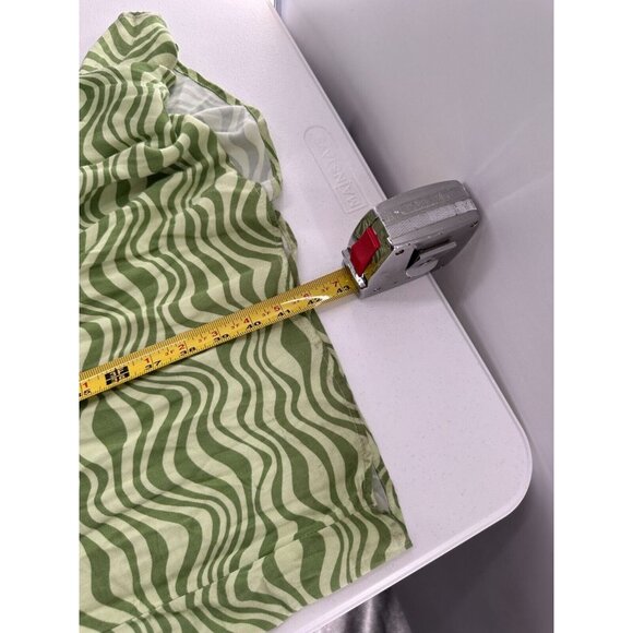 Wild Fable XXL Green Wavy Print Strappy Midi Dress Keyhole Babydoll Y2K Jungle - Picture 5 of 9